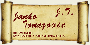 Janko Tomazović vizit kartica